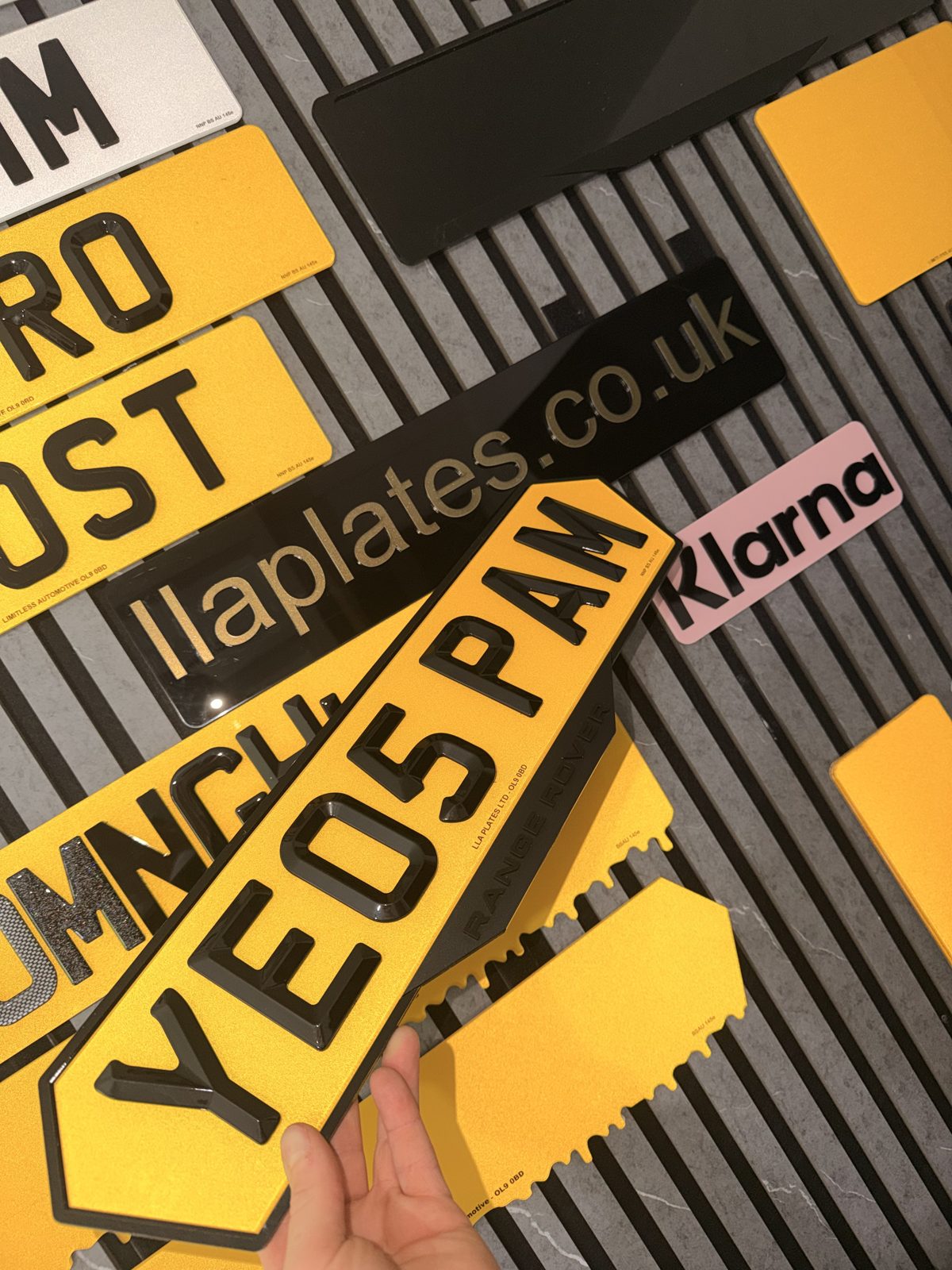 Number plates made by LLA Plates