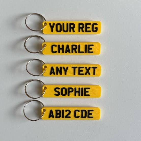 Personalised number plate keyrings
