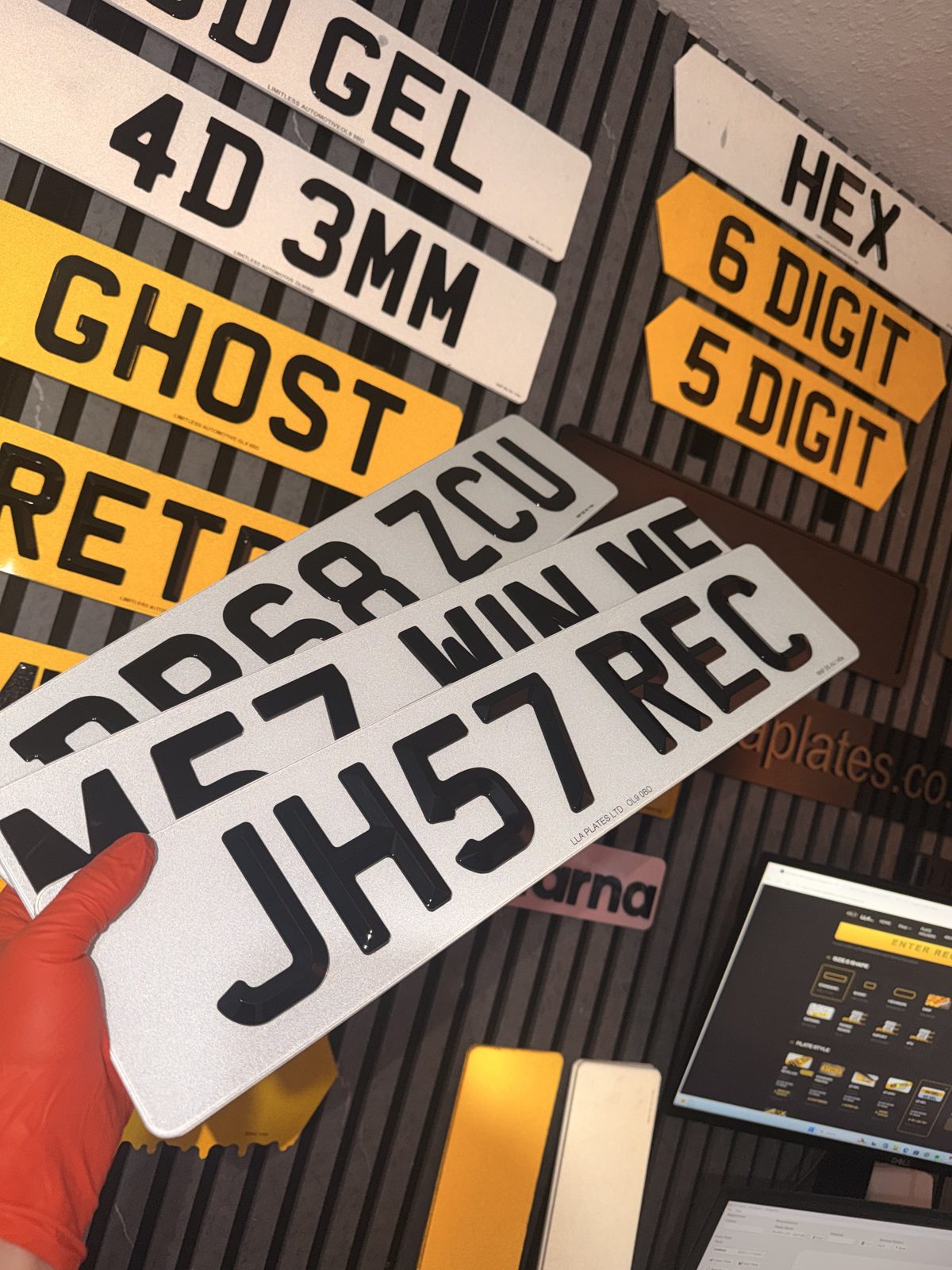 Number plates made by LLA Plates