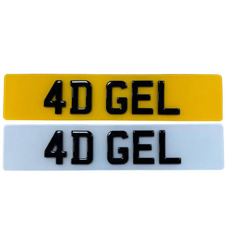 4D Gel number plate