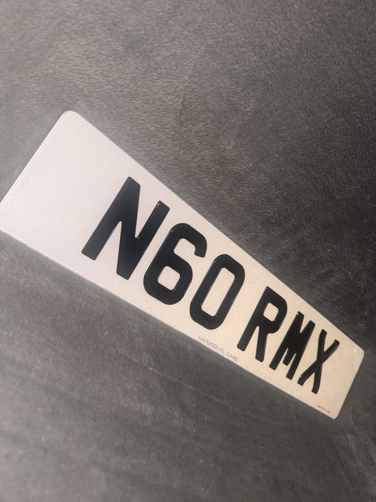 Number plates made by LLA Plates