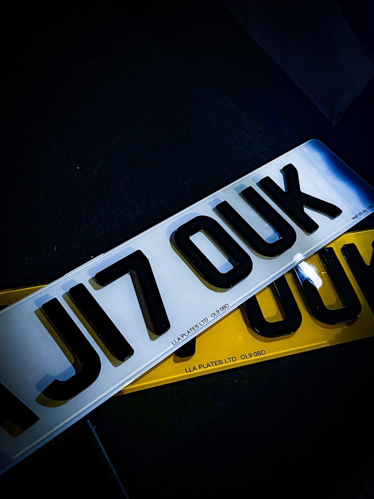 Number plates made by LLA Plates