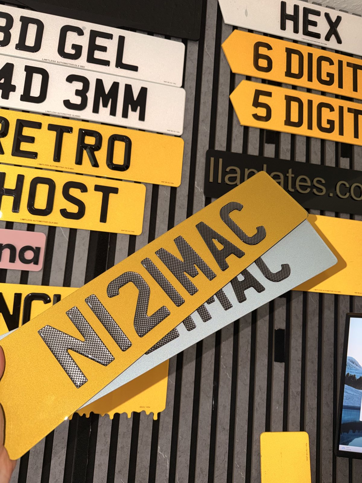 Number plates made by LLA Plates