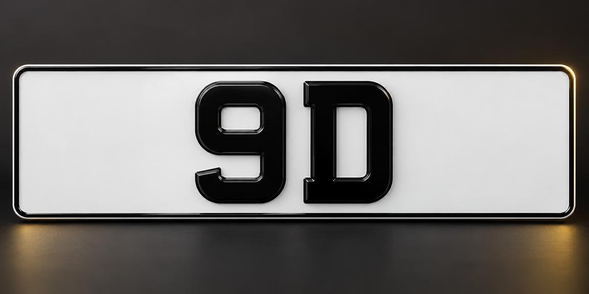 9D number plate made by LLA Plates